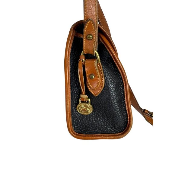 Dooney & Bourke VTG Essex Shoulder Bag Black Tan All Weather Leather USA Classic - Picture 7 of 16
